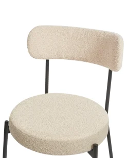 Sæt med 2 spisebordsstole ALLISON Boucle Lys Beige