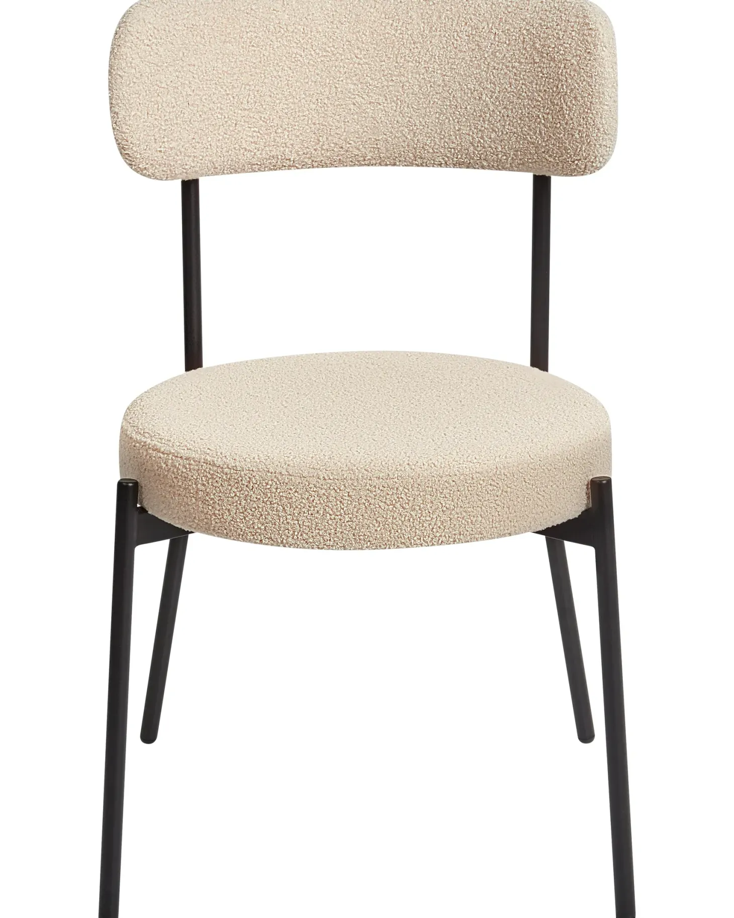 Sæt med 2 spisebordsstole ALLISON Boucle Lys Beige