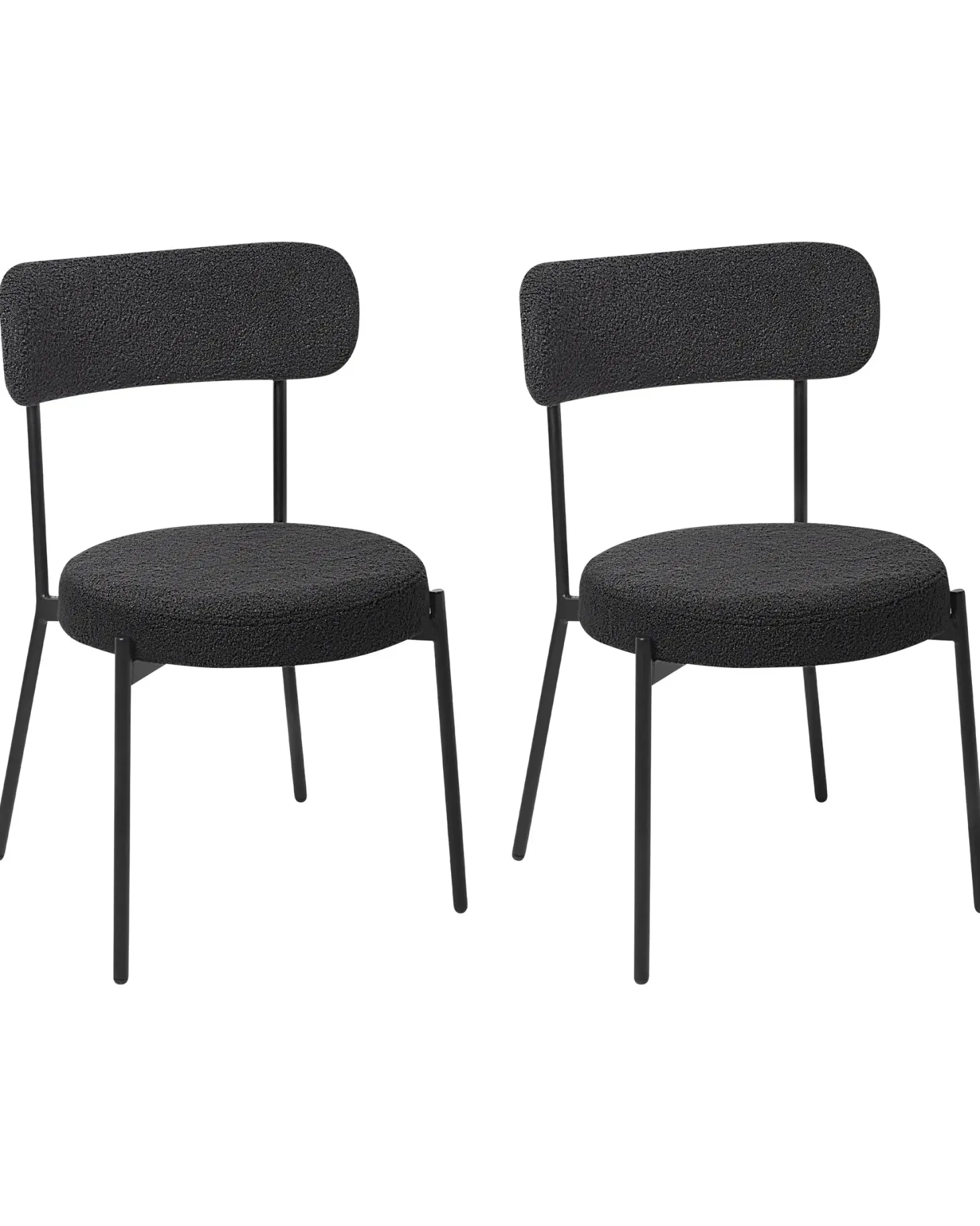 Sæt med 2 spisebordsstole ALLISON Boucle Sort