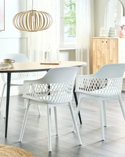 Sæt med 2 spisebordsstole ALMIRA Hvid