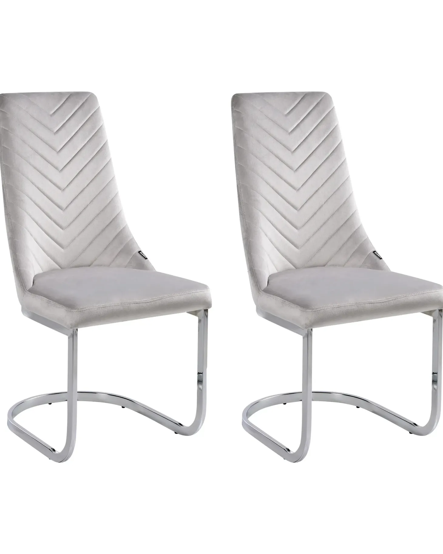 Sæt med 2 spisebordsstole ALTOONA Velour Grå