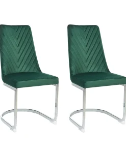 Sæt med 2 spisebordsstole ALTOONA Velour Smaragdgrøn