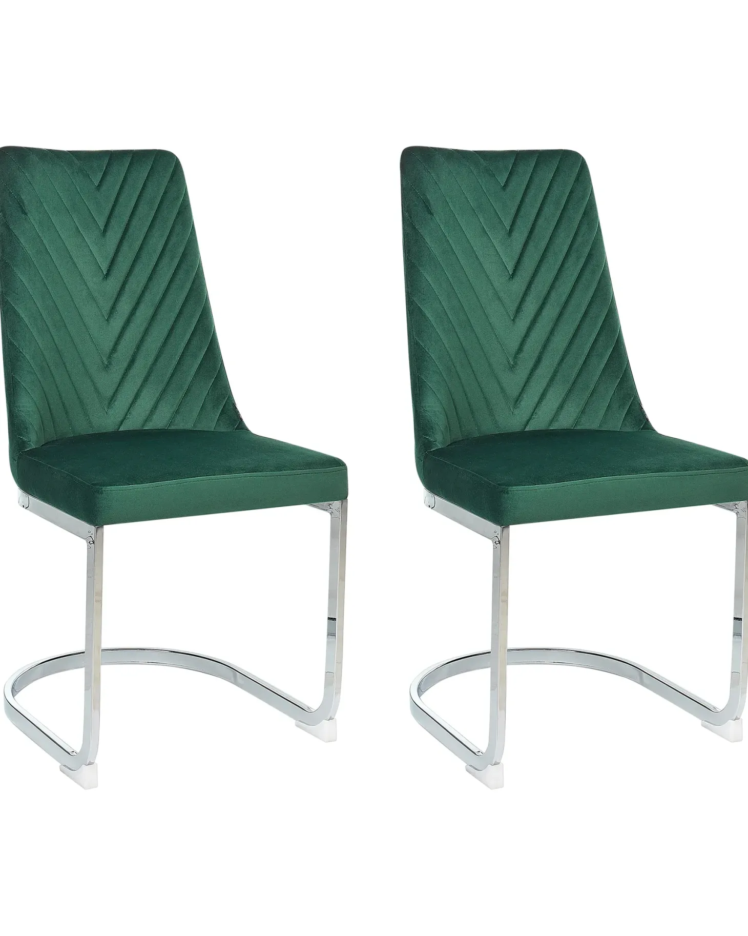 Sæt med 2 spisebordsstole ALTOONA Velour Smaragdgrøn