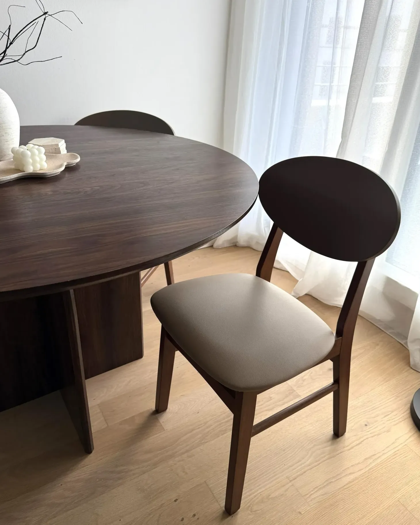 Sæt med 2 spisebordsstole AMERY Træ Lysebrun/brun