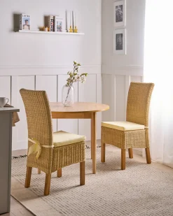 Sæt med 2 spisebordsstole ANDES Rattan Naturlig