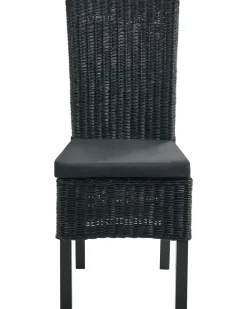 Sæt med 2 spisebordsstole ANDES Rattan Sort