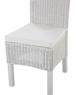 Sæt med 2 spisebordsstole ANDES Rattan Hvid