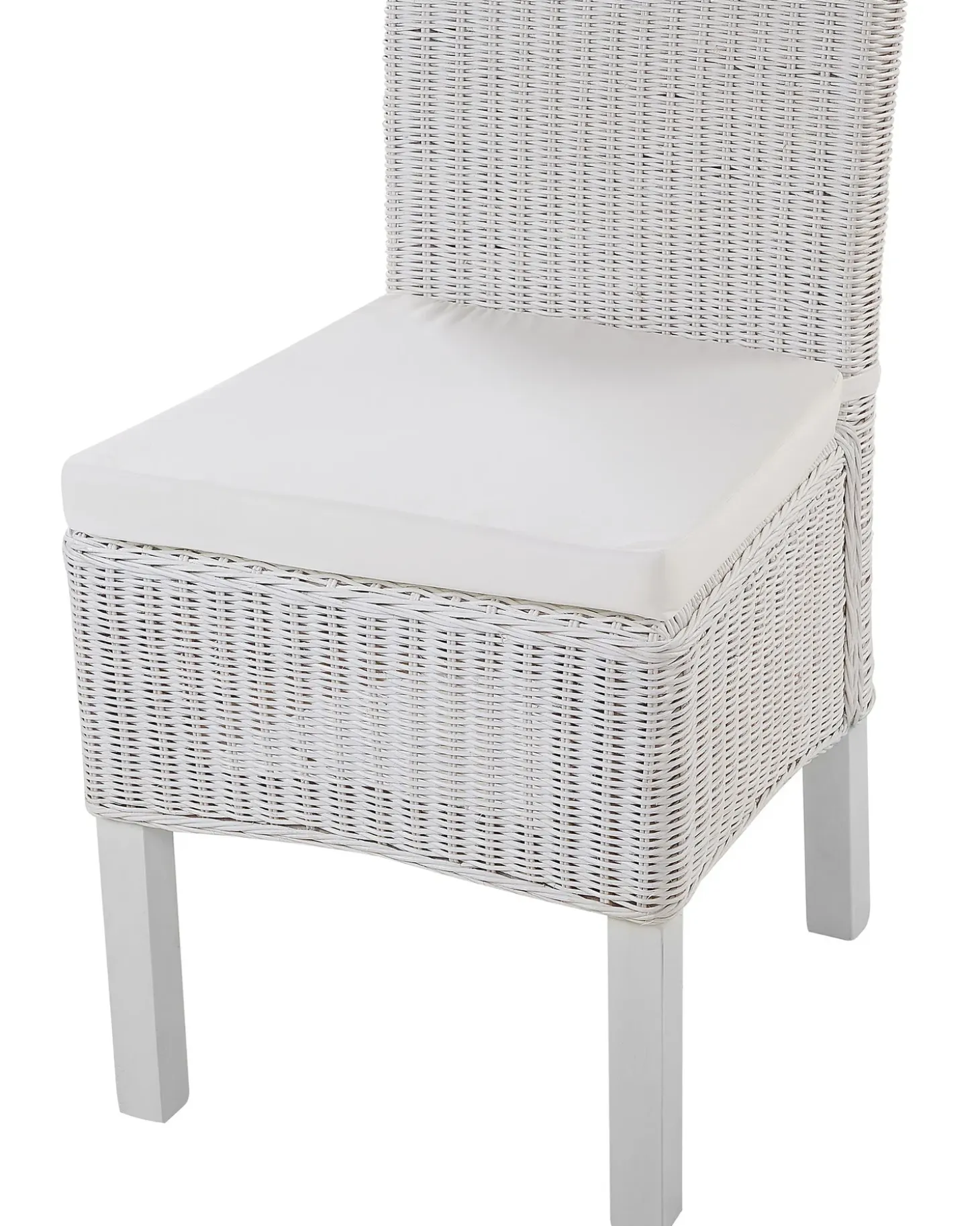 Sæt med 2 spisebordsstole ANDES Rattan Hvid