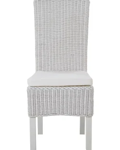 Sæt med 2 spisebordsstole ANDES Rattan Hvid