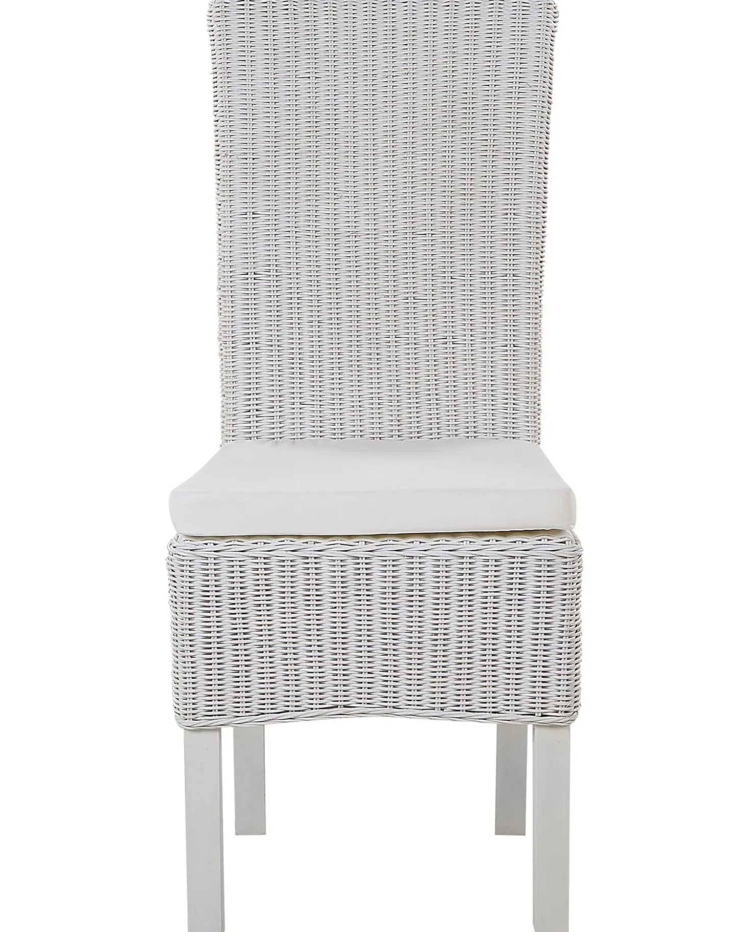 Sæt med 2 spisebordsstole ANDES Rattan Hvid