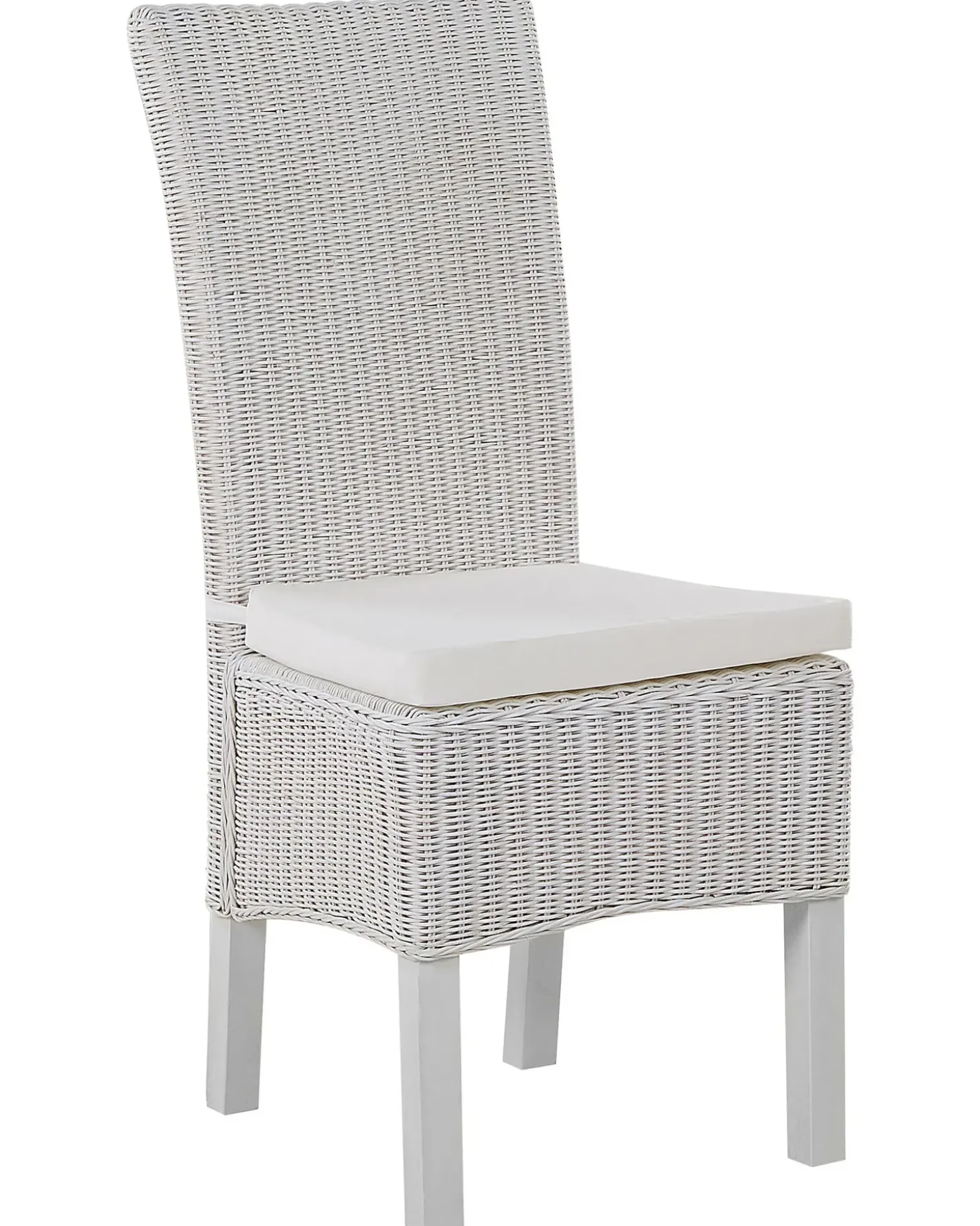Sæt med 2 spisebordsstole ANDES Rattan Hvid