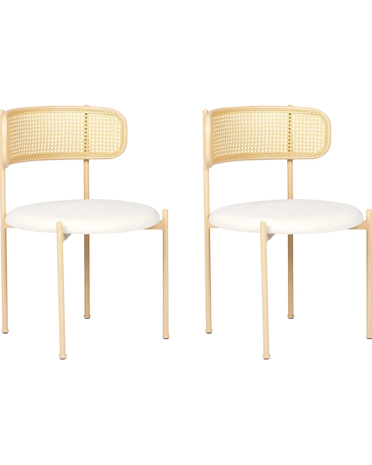 Sæt med 2 spisebordsstole ANDOVER Metal Lys Beige