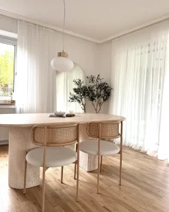 Sæt med 2 spisebordsstole ANDOVER Metal Lys Beige