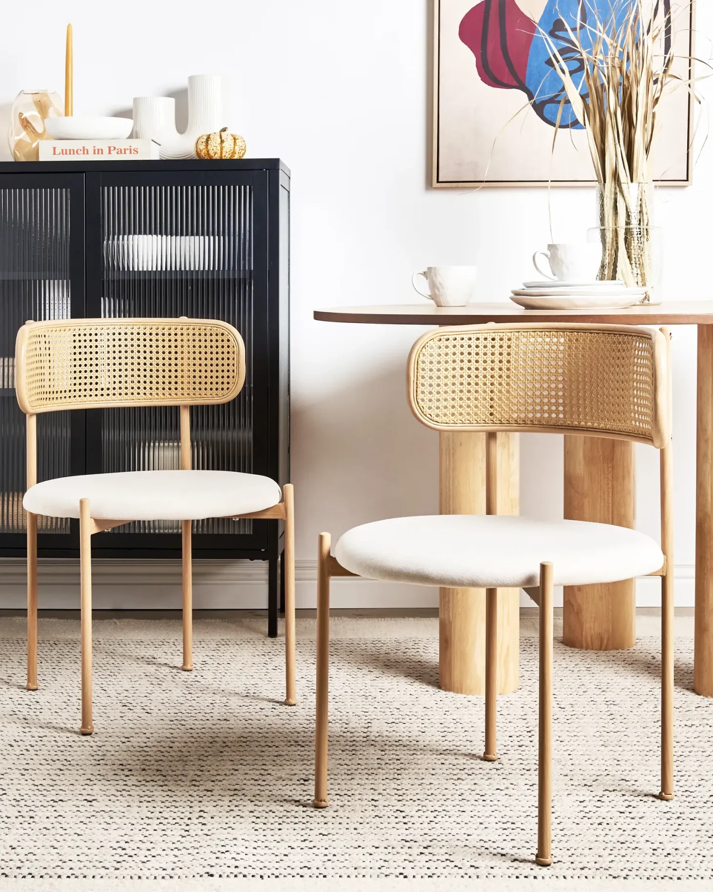 Sæt med 2 spisebordsstole ANDOVER Metal Lys Beige