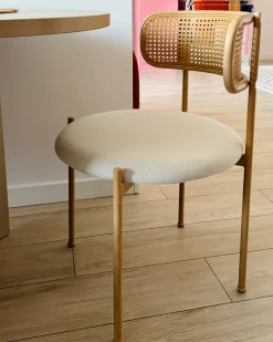 Sæt med 2 spisebordsstole ANDOVER Metal Lys Beige