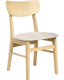 Sæt med 2 spisebordsstole ANOKA Træ Lysebrun/beige