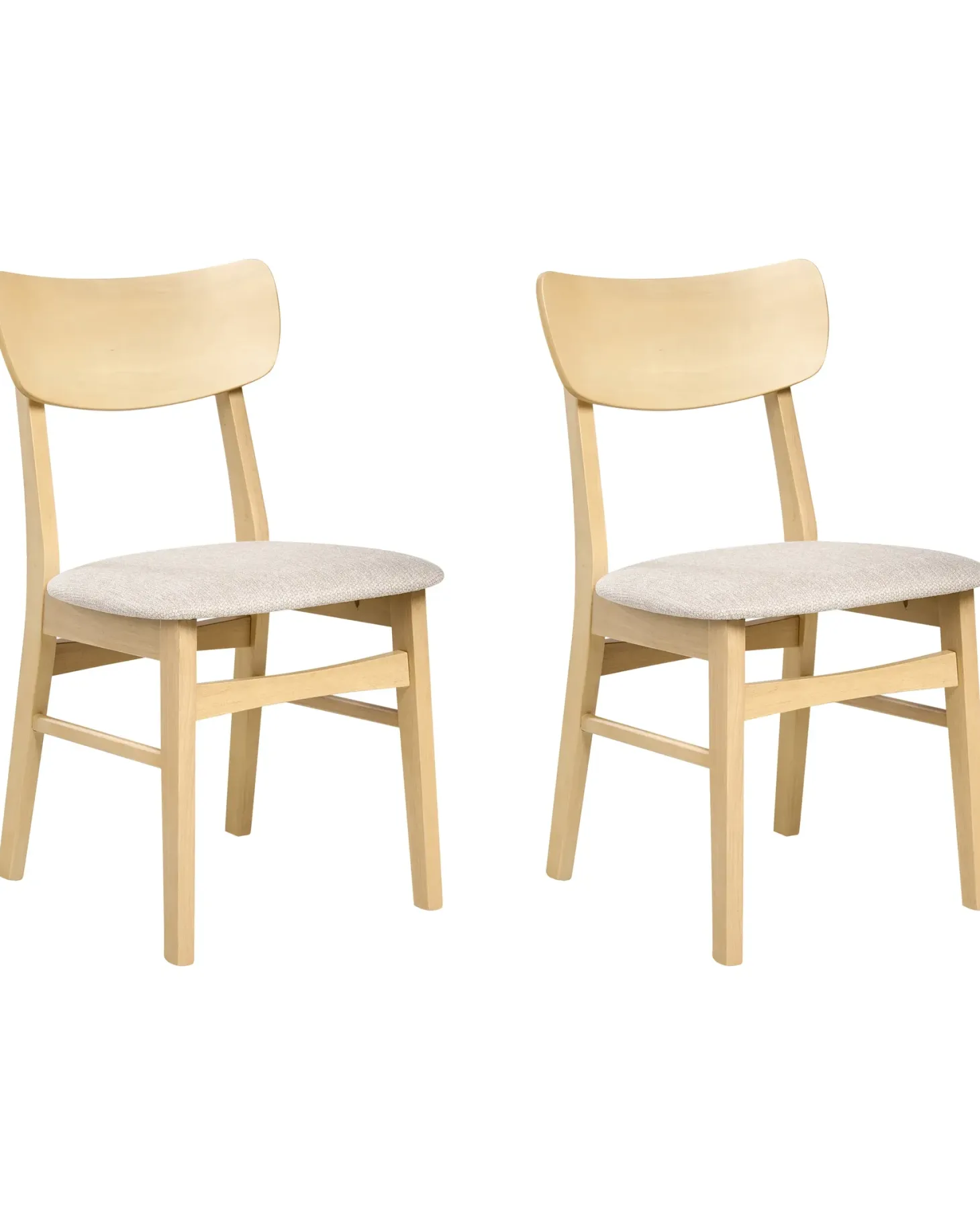 Sæt med 2 spisebordsstole ANOKA Træ Lysebrun/beige