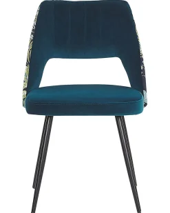 Sæt med 2 spisebordsstole ANSLEY Velour Søblå
