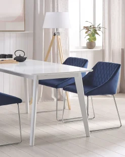 Sæt med 2 spisebordsstole ARCATA Velour Navy Blå