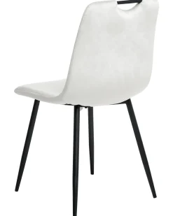 Sæt med 4 spisebordsstole ARGYLE Velour Cremehvid