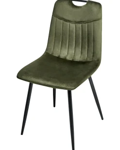 Sæt med 4 spisebordsstole ARGYLE Velour Mørkegrøn
