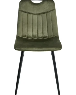 Sæt med 4 spisebordsstole ARGYLE Velour Mørkegrøn
