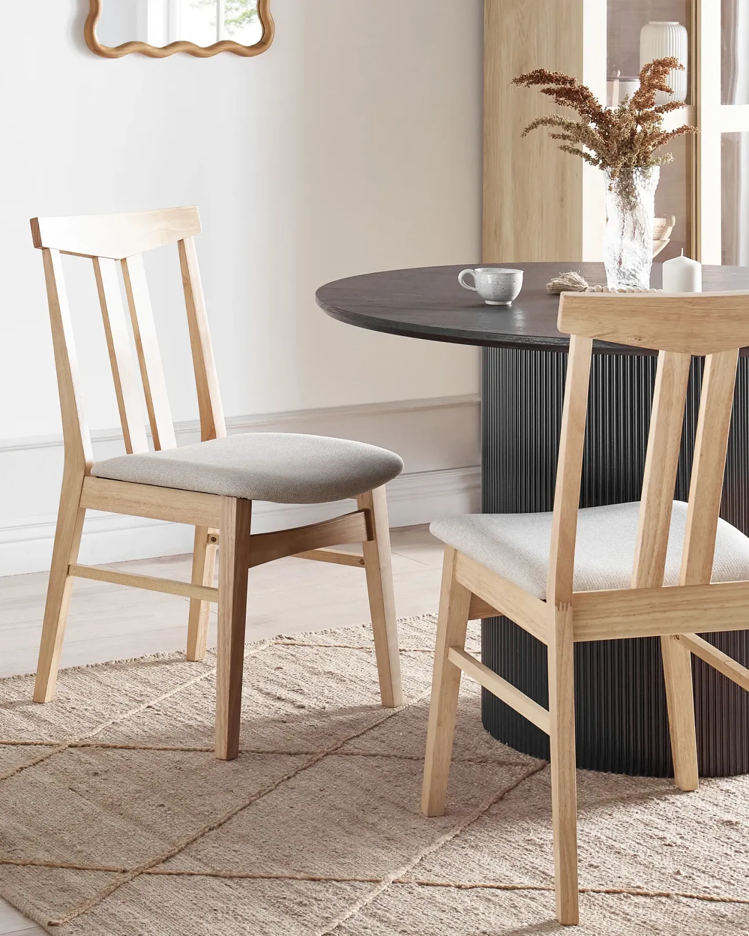 Sæt med 2 spisebordsstole AVALON Træ Lys Beige