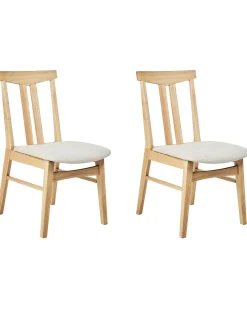 Sæt med 2 spisebordsstole AVALON Træ Lys Beige