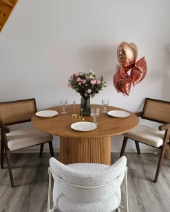 Sæt med 2 spisebordsstole AVA Træ Brun/lys beige