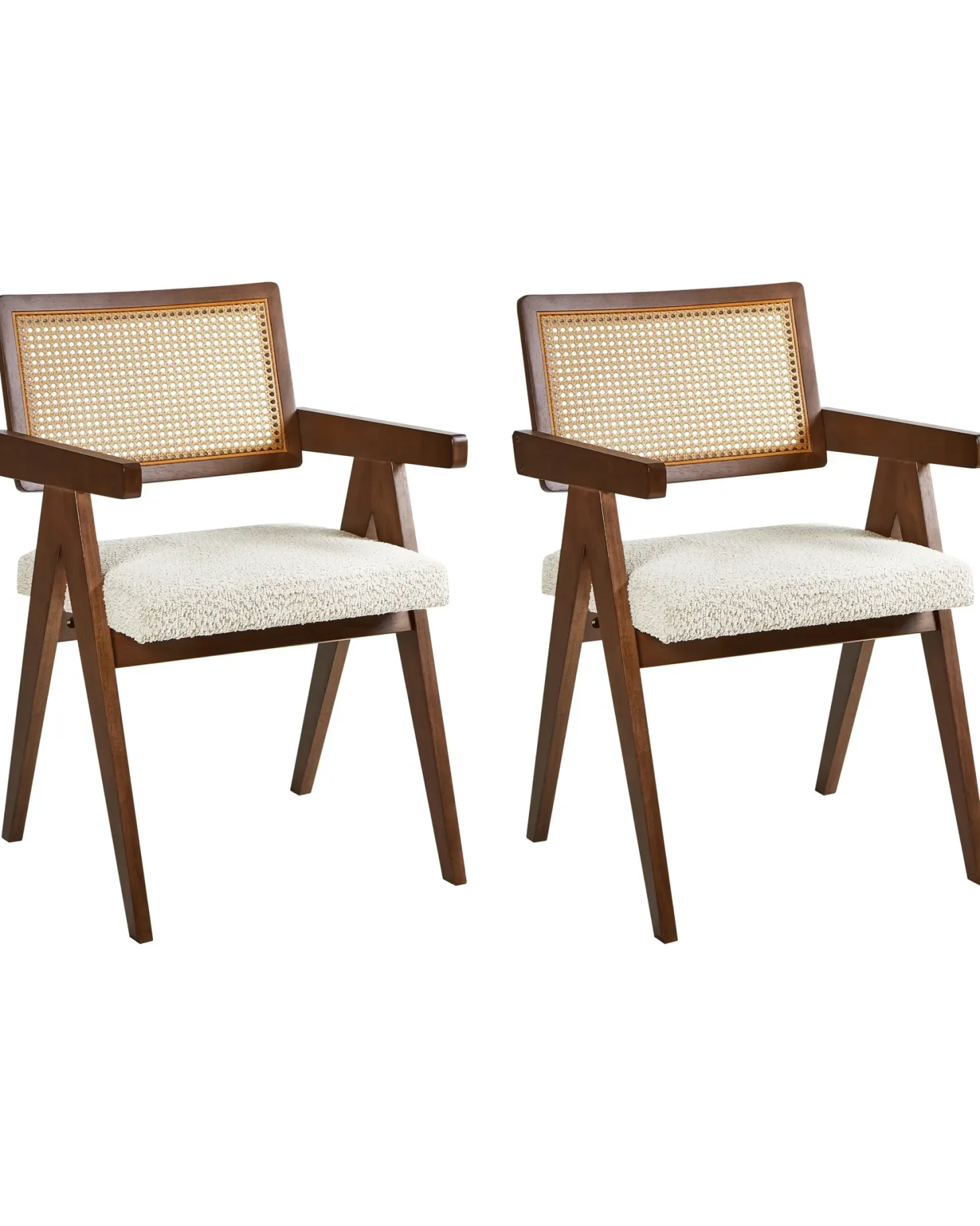 Sæt med 2 spisebordsstole AVA Træ Brun/lys beige