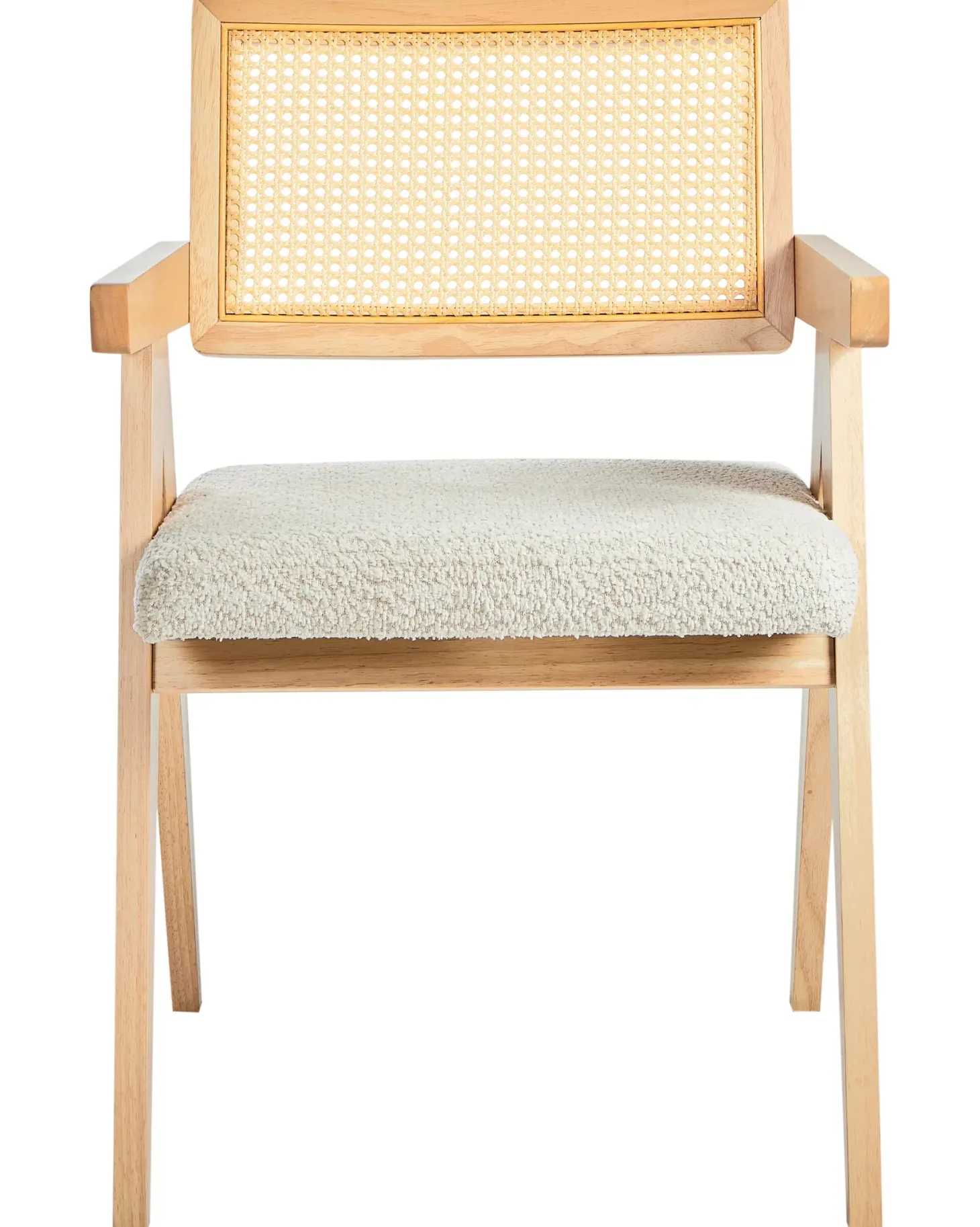 Sæt med 2 spisebordsstole AVA Træ Lysebrun/beige