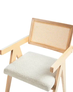 Sæt med 2 spisebordsstole AVA Træ Lysebrun/beige