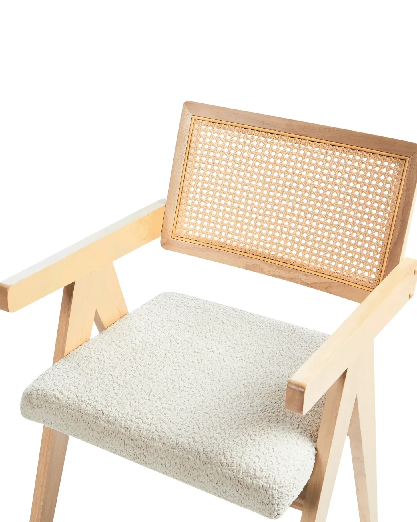 Sæt med 2 spisebordsstole AVA Træ Lysebrun/beige