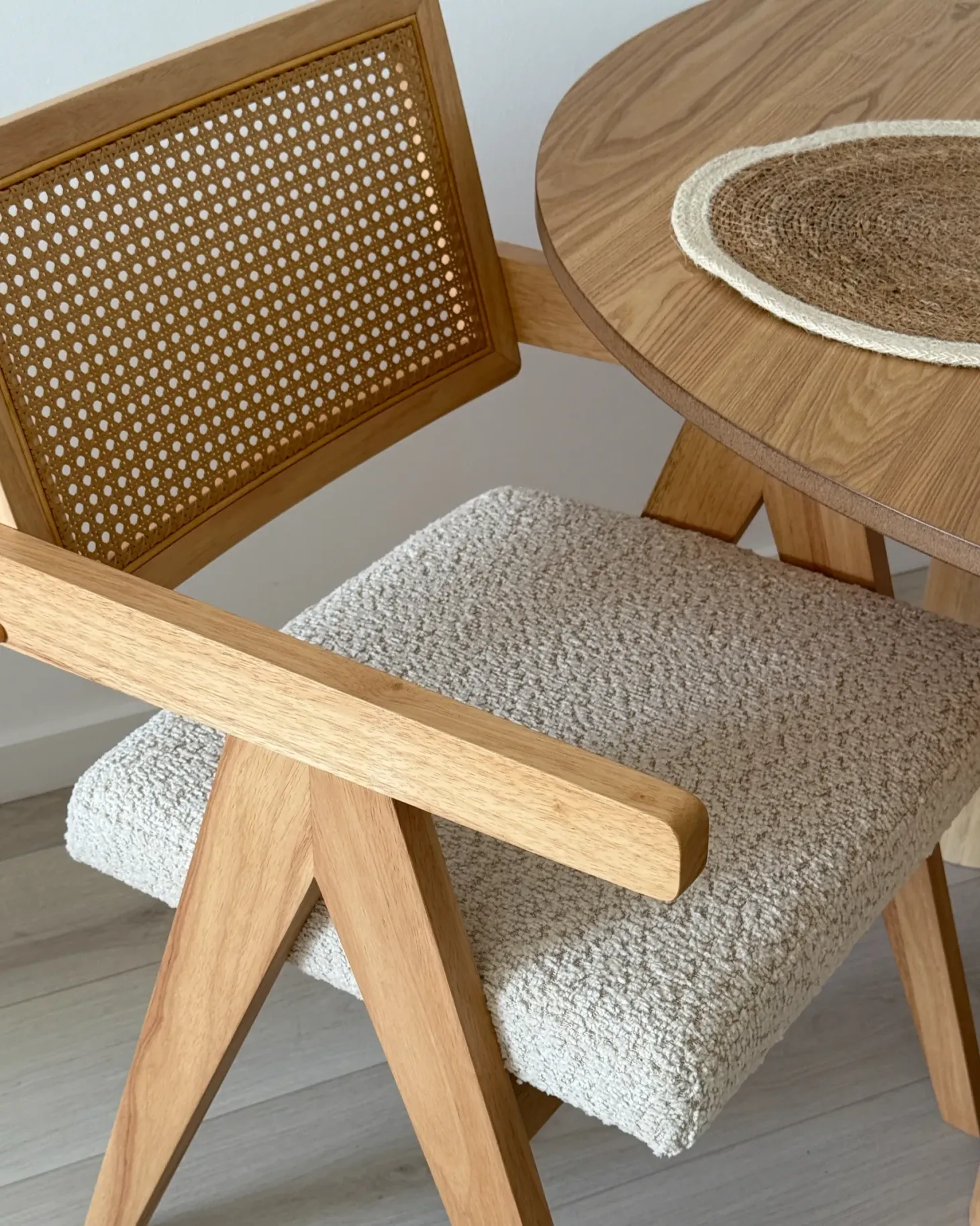 Sæt med 2 spisebordsstole AVA Træ Lysebrun/beige