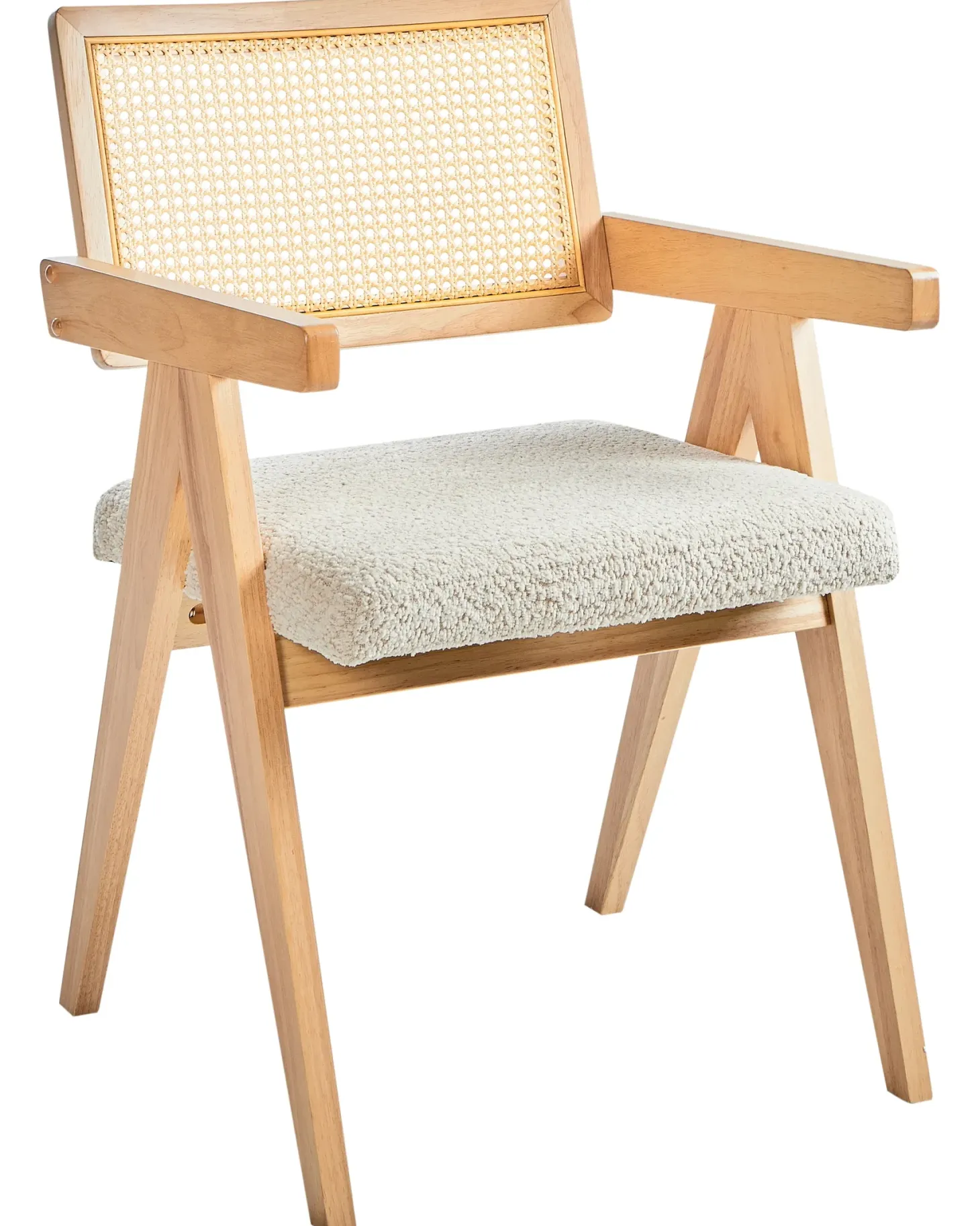 Sæt med 2 spisebordsstole AVA Træ Lysebrun/beige