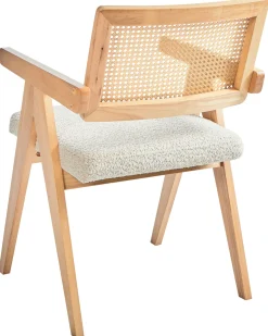 Sæt med 2 spisebordsstole AVA Træ Lysebrun/beige