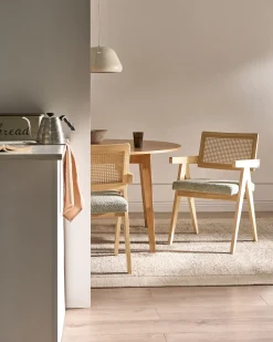 Sæt med 2 spisebordsstole AVA Træ Lysebrun/taupe