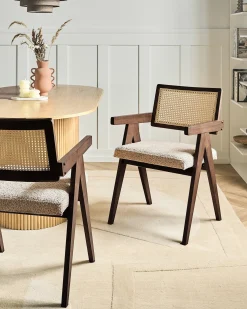 Sæt med 2 spisebordsstole AVA Træ Brun/taupe