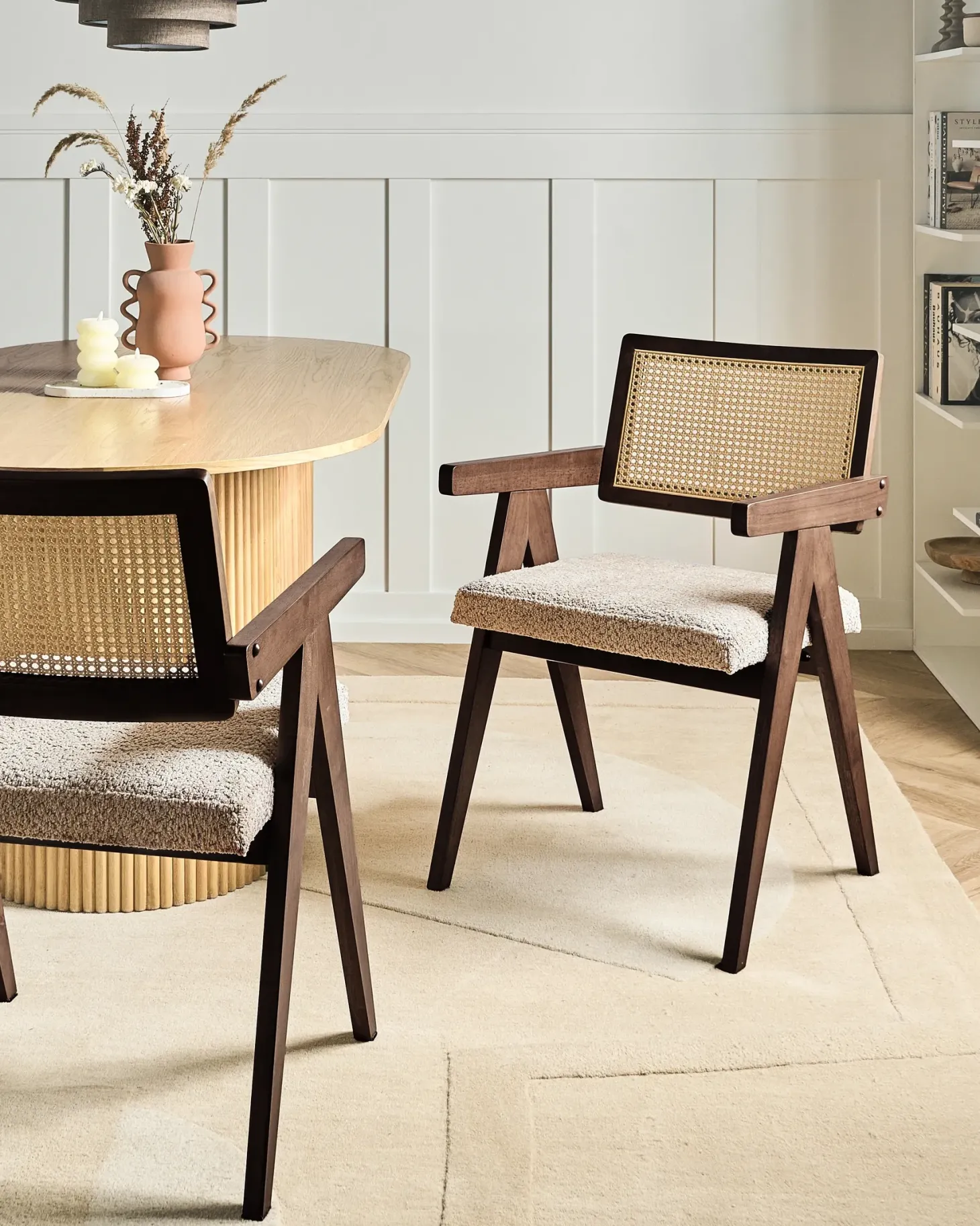 Sæt med 2 spisebordsstole AVA Træ Brun/taupe