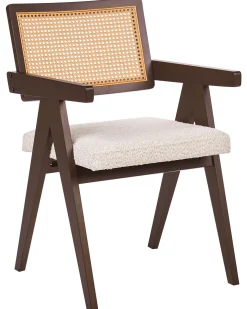 Sæt med 2 spisebordsstole AVA Træ Mørkebrun/lys beige