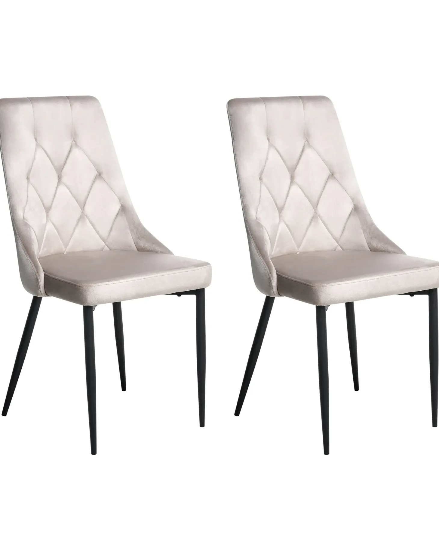 Sæt med 2 spisebordsstole AVENIR Velour Brungrå