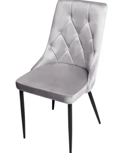 Sæt med 2 spisebordsstole AVENIR Velour Lysegrå