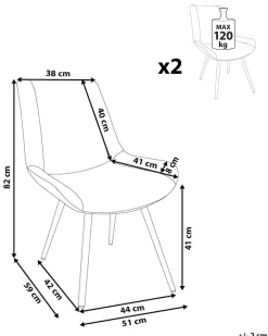 Sæt med 2 spisebordsstole AVILLA Boucle Hvid