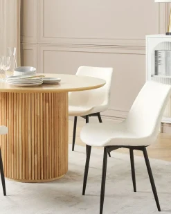 Sæt med 2 spisebordsstole AVILLA Boucle Hvid