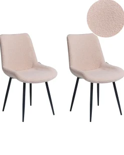 Sæt med 2 spisebordsstole AVILLA Boucle Beige