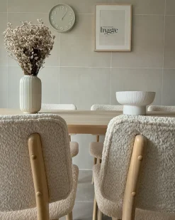 Sæt med 2 spisebordsstole BLANE Boucle Lysebrun/hvid