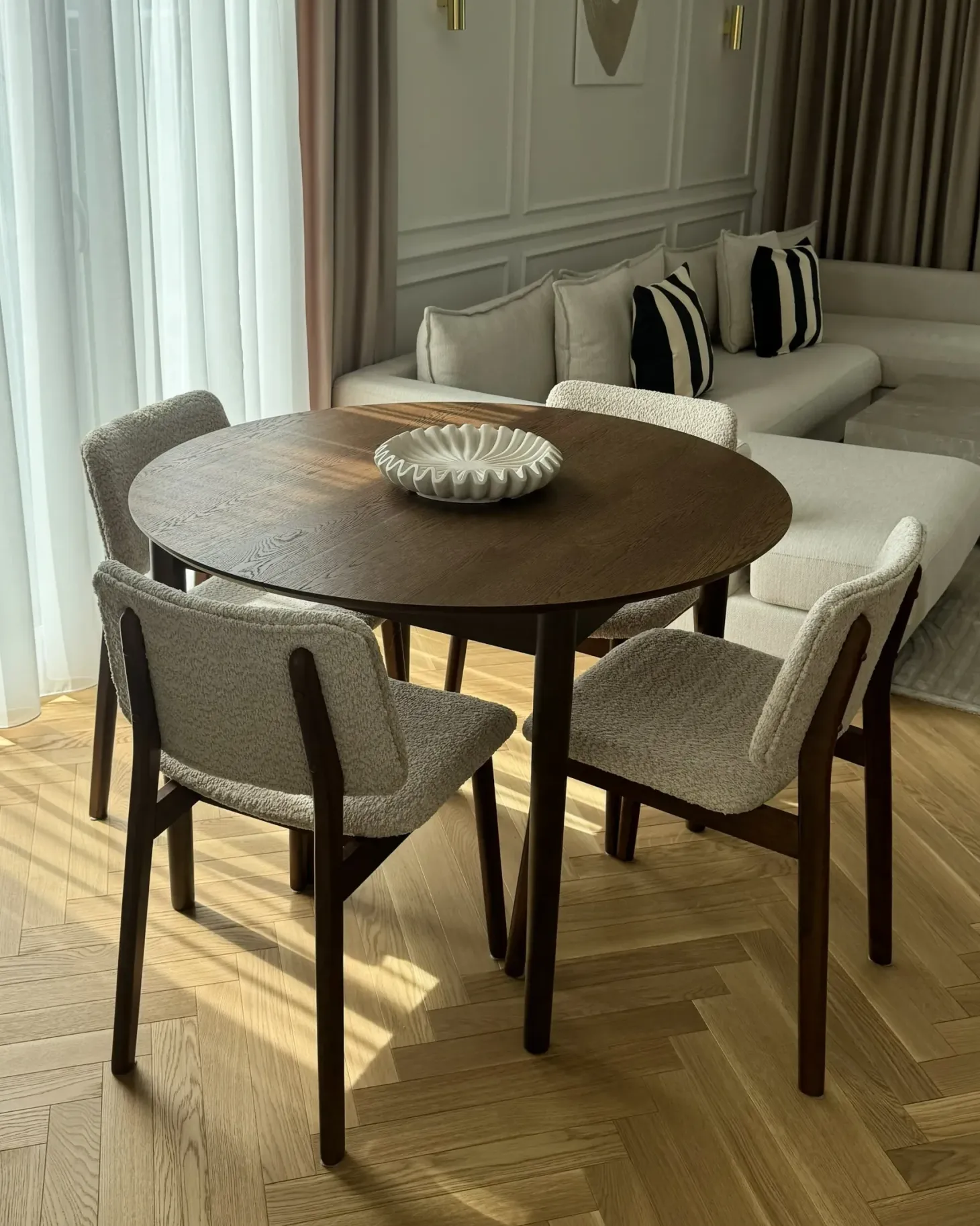 Sæt med 2 spisebordsstole BLANE Boucle Mørkebrun/beige