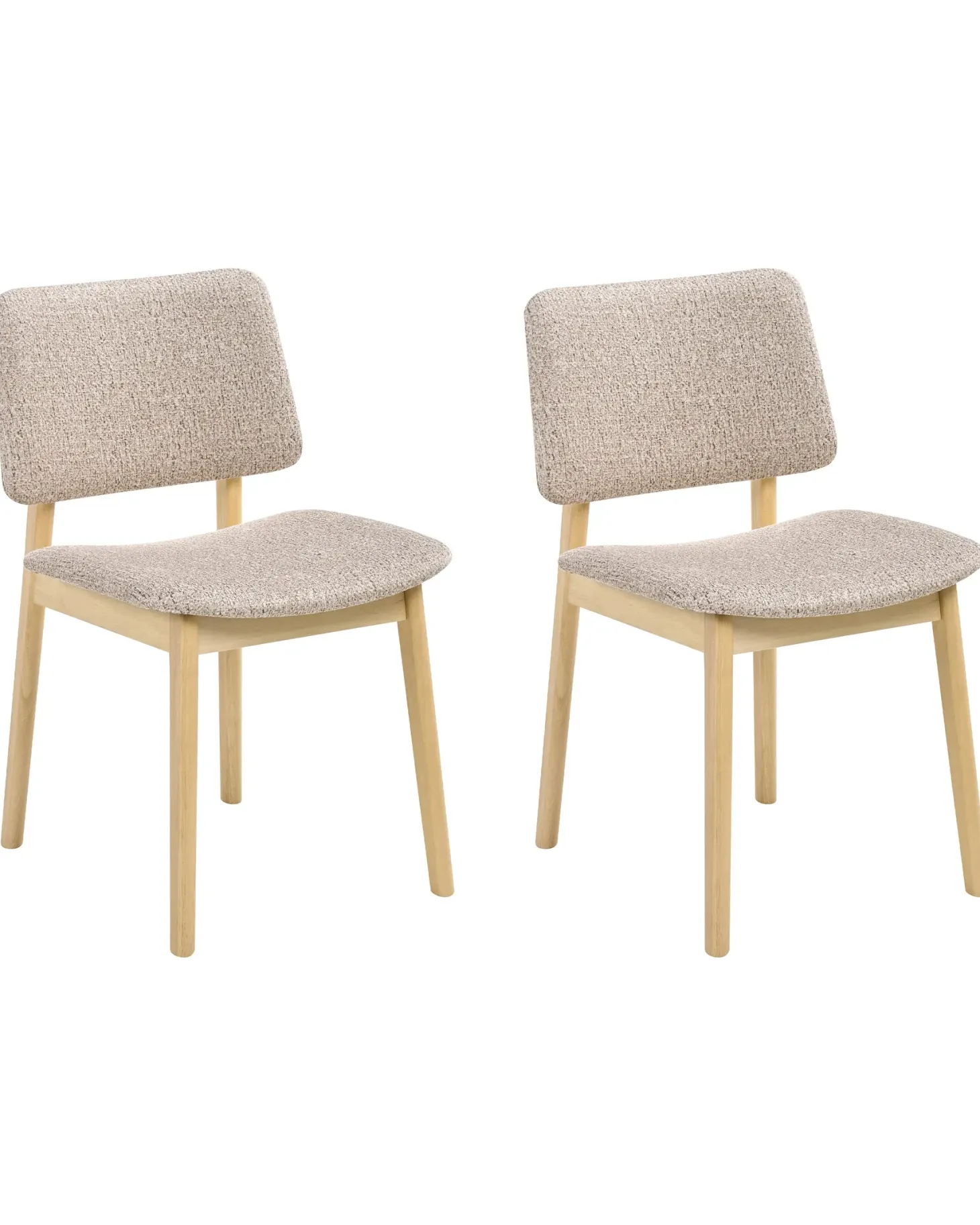 Sæt med 2 spisebordsstole BLANE Boucle Lysebrun/taupe
