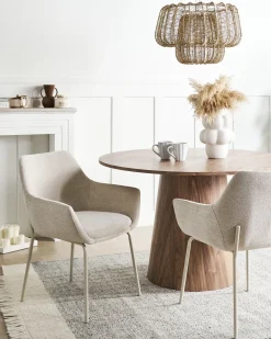 Sæt med 2 spisebordsstole BOWDON Chenille Lys Beige