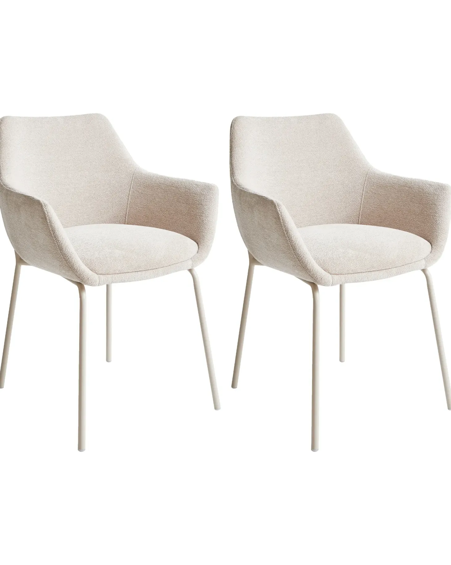 Sæt med 2 spisebordsstole BOWDON Chenille Lys Beige